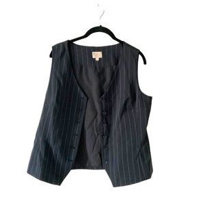 Vintage Cleo Petites Pinstriped Lined Dress Vest (Size 12)